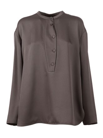 Emporio Armani Brown Silk Feel Round Neck Shirt