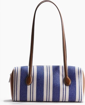 H&M Rectangular Canvas Shoulder Bag in Blue/striped at Nordstrom