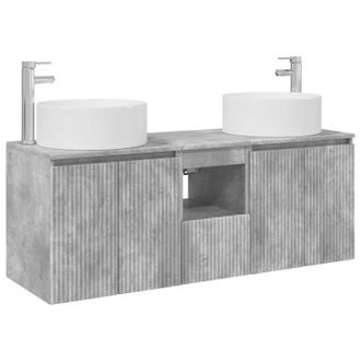 vidaXL Juego De Muebles De Ba&ntilde;o 3 Uds. Gris Hormig&oacute;n Vidaxl
