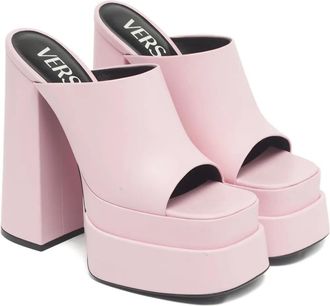 Versace Sandali in pelle con plateau - Rosa