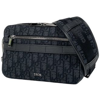 Dior Black Canvas Leather Shoulder Bag (Pre-Owned)