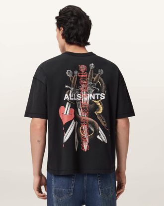 AllSaints Cotton Serrate Short Sleeve Graphic T-Shirt, Size: XS