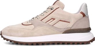 Floris Van Bommel Schoenen, Heren, Beige, 42 2/3 EU, Katoen, Elegante Taupe Lage Sneakers