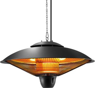 TecTake Calefactor radiante por infrarrojos de techo, 2500 W aluminio negro