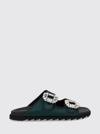 Roger Vivier Sandalo Slidy Viv Roger Vivier in raso con fibbie gioiello