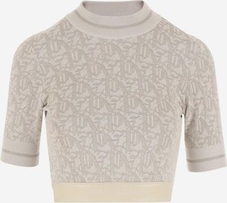 Palm Angels Orange Off White Monogram Jacquard Top