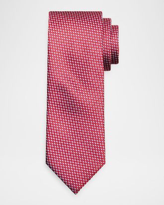 Brioni Men & apos;s Geometric-Woven Jacquard Silk Tie