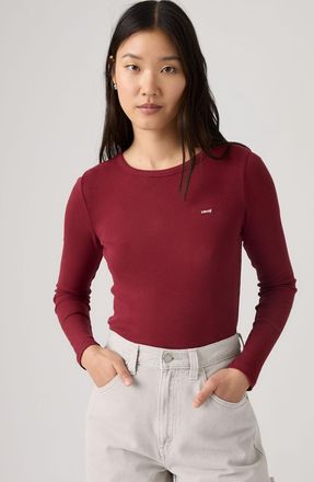 Levi's Camiseta de manga larga Hayes - Mujer - XL - Rojo / Warm Cabernet