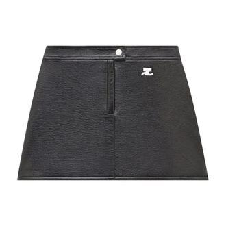 Courr&egrave;ges Reedition Vinyl Mini Rok - Dames - Rokken - Zwart - Maat: S Vinyl