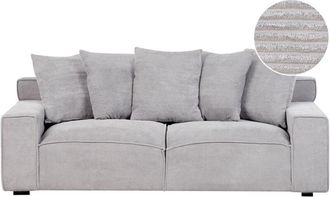 Beliani Sofá de 3 plazas de pana gris claro cómodo moderno retro sala de estar Viskan