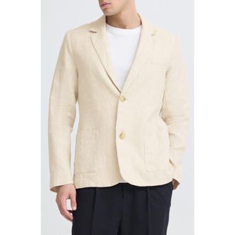 Casual Friday Tan Linen Blazer in Plaza Taupe at Nordstrom, Size 52