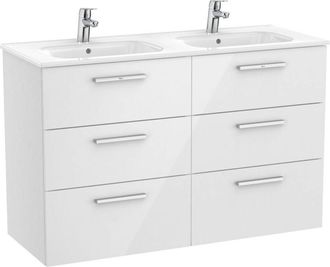 Roca Roca - Unik Family - Mueble Base 6 Cajones + Lavabo Doble Color: Blanco