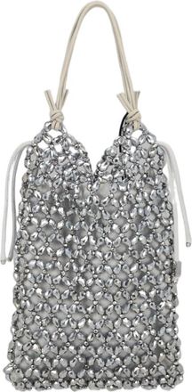Staud Textured Crystal Bead Tote Bag with Soft Handle