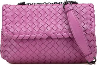 Bottega Veneta Pre-owned Womens Baby Nappa Intrecciato Olimpia Crossbody - Light Pink Leather - One Size