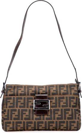 Fendi Pre-owned Shoulder Bags, female, Brown, Size: ONE SIZE Pre-owned Printed Textile Shoulder Bag