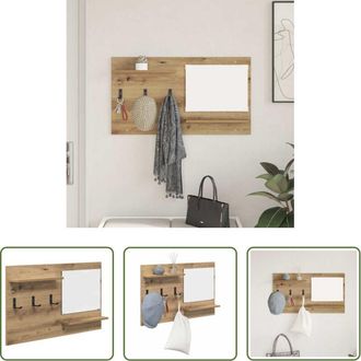 vidaXL Appendiabiti in legno - Appendiabiti a muro Rovere artigianale 90 x 10 x 50 cm