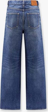 Chlo&eacute; Womens Jeans With Leather Logo Tag Blue Cotton