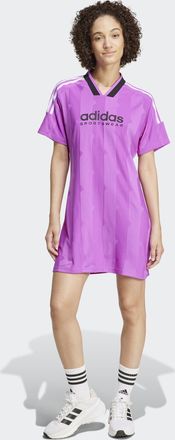 adidas Shirtkleid ADIDAS SPORTSWEAR W TIRO Q3 DRE, Damen, Gr. XS, N-Gr, lila (lila burst), Obermaterial: 100% Polyester, Kleider Shirtkleid