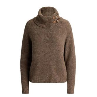 Polo Ralph Lauren Truien & Vesten, Heren, Bruin, M, Wol, Lakiat trui met lange mouwen