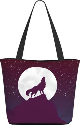 AOOEDM Wolf In The Night Ladies Shopping Bag 13x11x7in.The Perfect ValentineS Day Gift.It Is The Best ValentineS Day Gift For Mom, Daughter, Wife,Etc