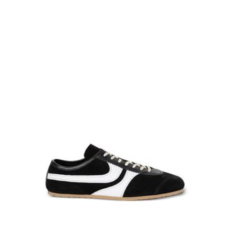 Dries Van Noten Sneakers, male, Black, Size: 11 US Suede Stripe Sneakers