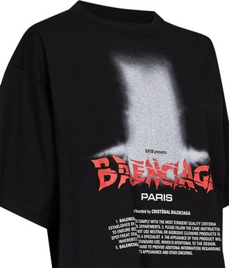 Balenciaga Womens T-Shirt The Door Black Cotton T-Shirts & Jerseys