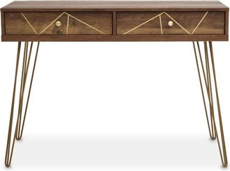 Premier Housewares Interiors by Premier Compact And Versatile Console Table, Ample Storage Metallic Furniture, Timeless Design Hallway Table