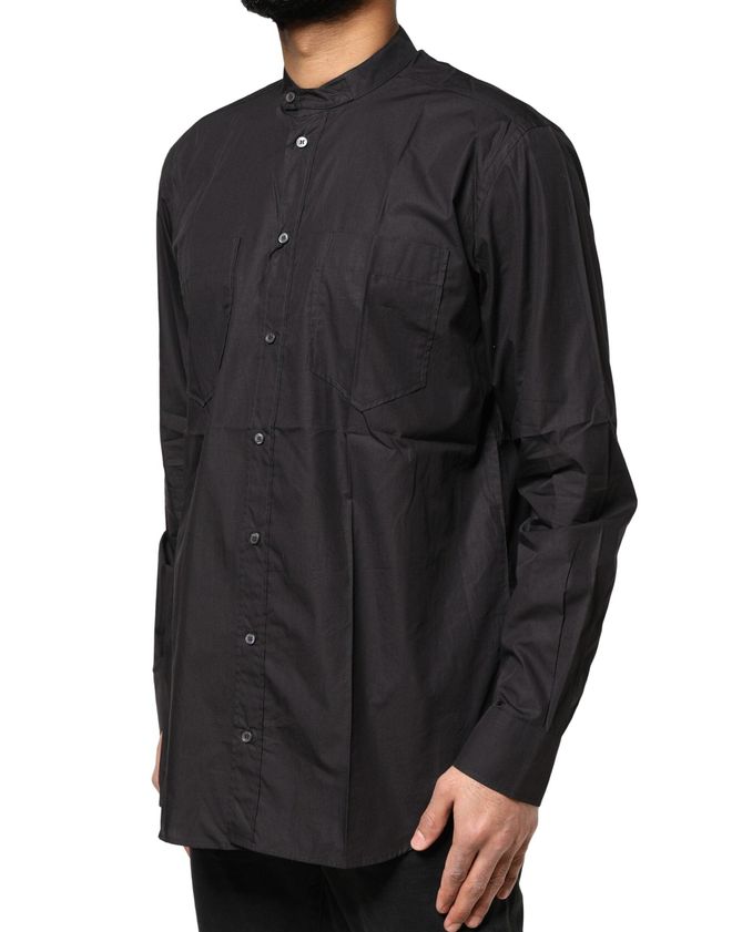 Cotton Button-Down Shirt - Black