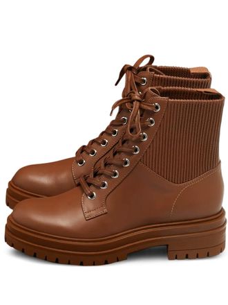 Gianvito Rossi Martis leather combat boots - Brown