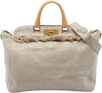 Prada Pre-owned Raffia prada-bags - Dames - Vintage Handtas - Beige - ONE Size - Vintage