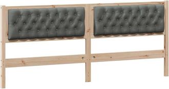 vidaXL Cabecero Otro Negro Y Gris Oscuro 200 Cm Madera Maciza De Pino Vidaxl