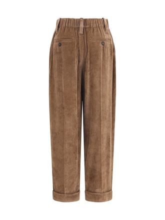 Brunello Cucinelli Womens Viscose And Cashmere Trousers, Cigar Brown