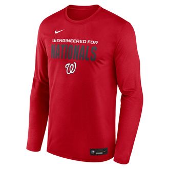 Nike Washington Nationals Authentic Collection Team Issue Nike Mens Dri-FIT MLB Long-Sleeve T-Shirt in Red | 02TJ62QWTL-JE6