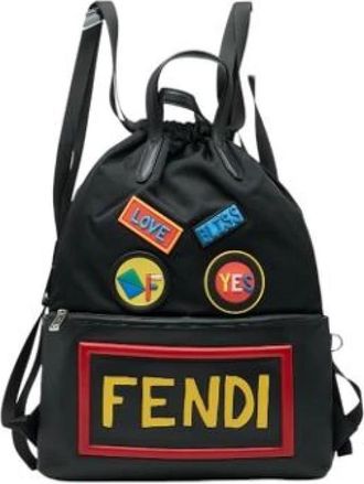 Fendi Pre-owned Backpacks, female, Black, Size: ONE SIZE Pre-owned Nylon Backpack