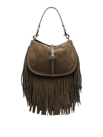 Etro green medium suede pony shoulder bag
