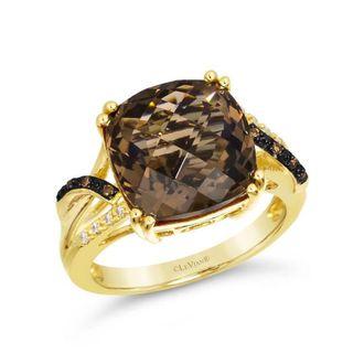 Le Vian Ladies Twist Shank Ring featuring 6 3/4 cts. Chocolate Quartz set in 14K Honey Gold