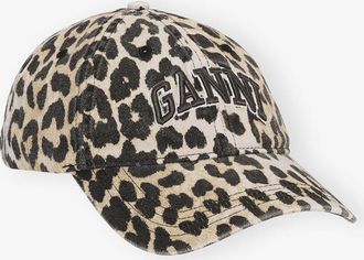 Ganni Mixed Leopard Canvas Cap