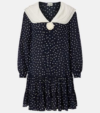 Rixo Valetta polka-dot silk cr&ecirc;pe minidress