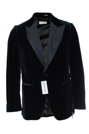 Dries Van Noten Dries van Noten, Navy blue velvet blazer