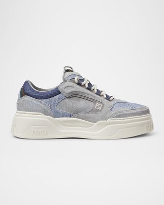 Fendi Men & apos;s Force Denim Chunky Low-Top Sneakers