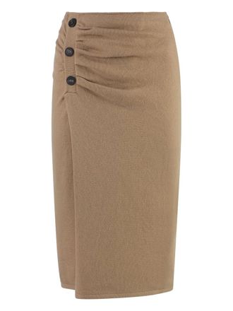 Malo cashmere midi skirt - Neutrals