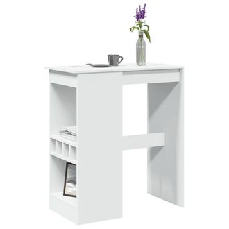 Berkfield Home Bar Table with Racks White 90x47.5x103.5 cm Engineered Wood