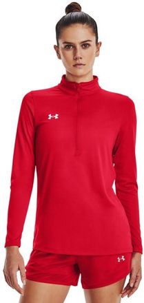 Under Armour Team Tech Womens Long Sleeve Half Zip, Red-white, M