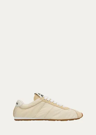 Miu Miu Low-Top Nylon & Suede Sneakers