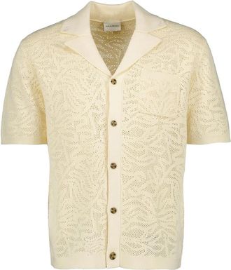 Dr&ocirc;le de Monsieur Lace-effect Knit Short-sleeve Shirt