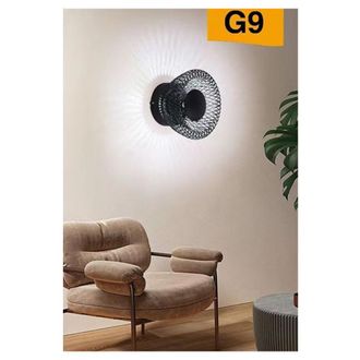 Trade Shop Trade Shop - Applique Da Muro Stile Industriale Lampada Decorativa In Metallo Attacco G9 Aq48 - Negro