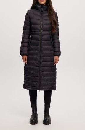 Noize Ivy Lightweight Long Puffer Coat in Black at Nordstrom Rack, Size X-Small