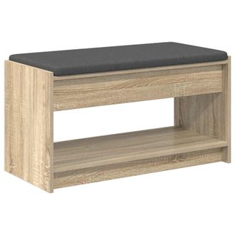 vidaXL Banco De Entrada Con Coj&iacute;n Roble Sonoma 83 X 38 X 45 Cm Vidaxl