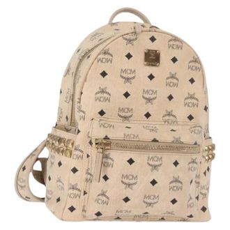 MCM Pre-owned Backpacks, female, Beige, Size: ONE SIZE Pre-owned PVC Leather Backpack