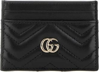Gucci Accessoires, Dames, Zwart, ONE Size, Leer, GG Marmont Kaarthouder